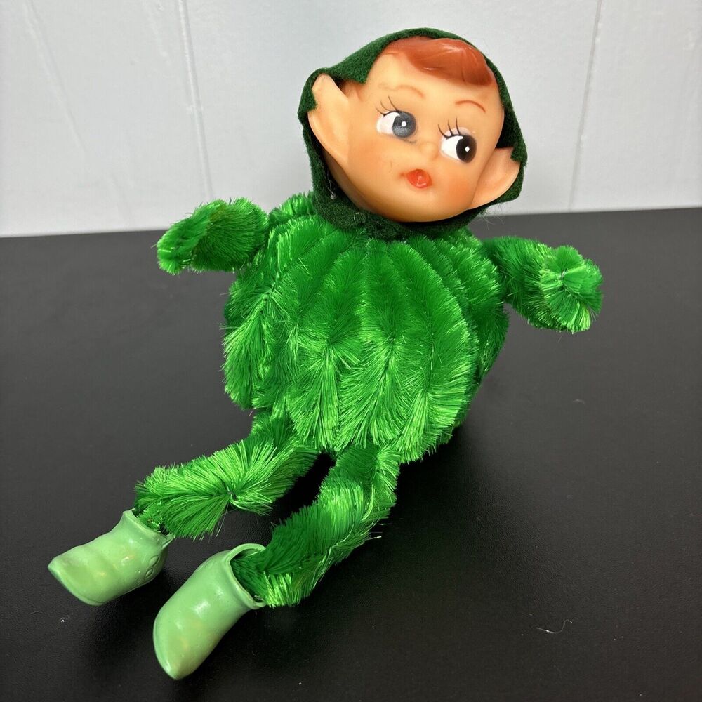 Vintage Elf On A Shelf Pipe Cleaner Body Homemade Shelf Sitter Taiwan